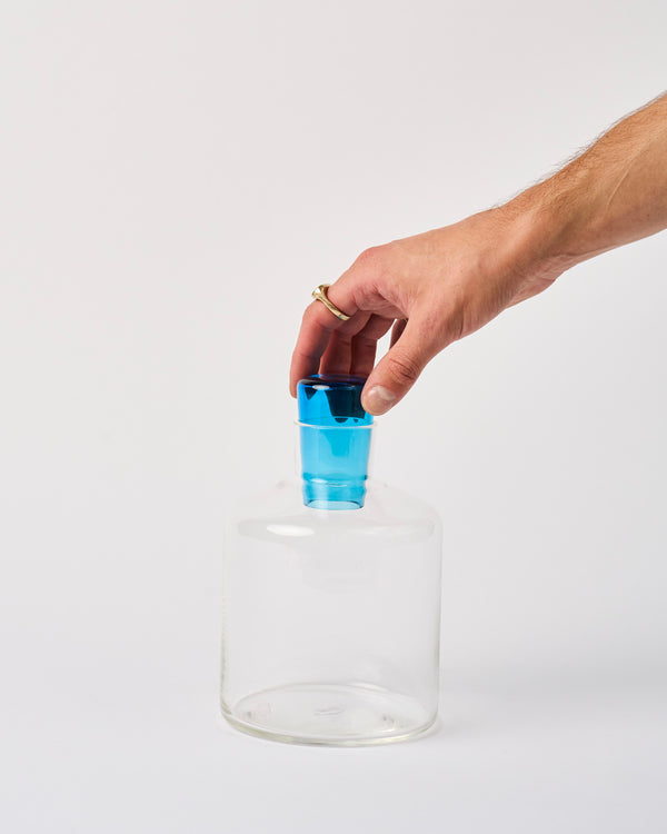 Katie-Ann Houghton — 'Babushka' Short Square Decanter in Blue