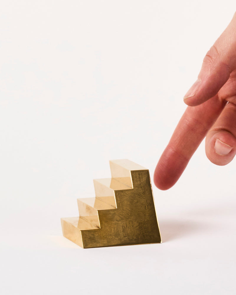 Kenny Yong-soo Son – Solid Brass Staircase Paperweight 'Tilted'