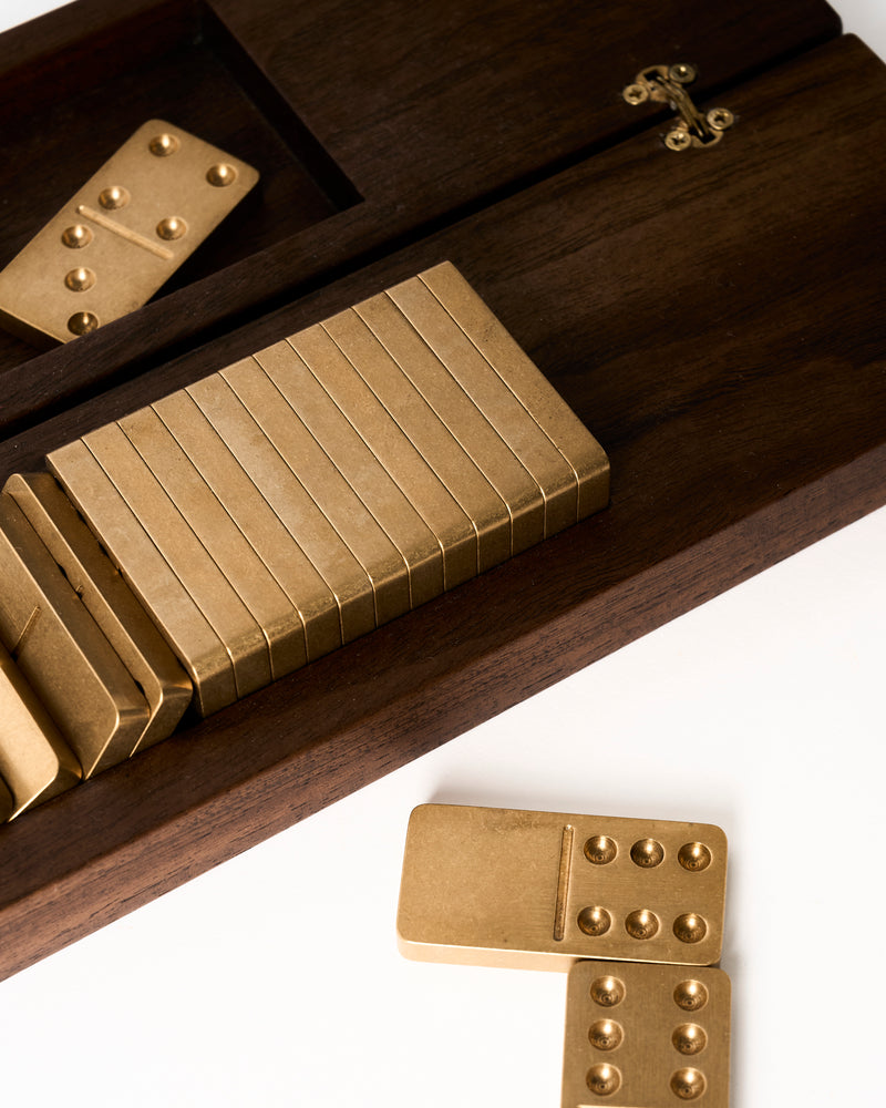 Corbet — 'Dominos Set', in Brass and American Walnut