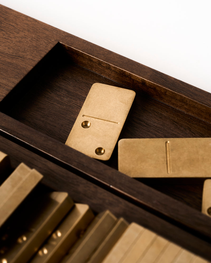 Corbet — 'Dominos Set', in Brass and American Walnut