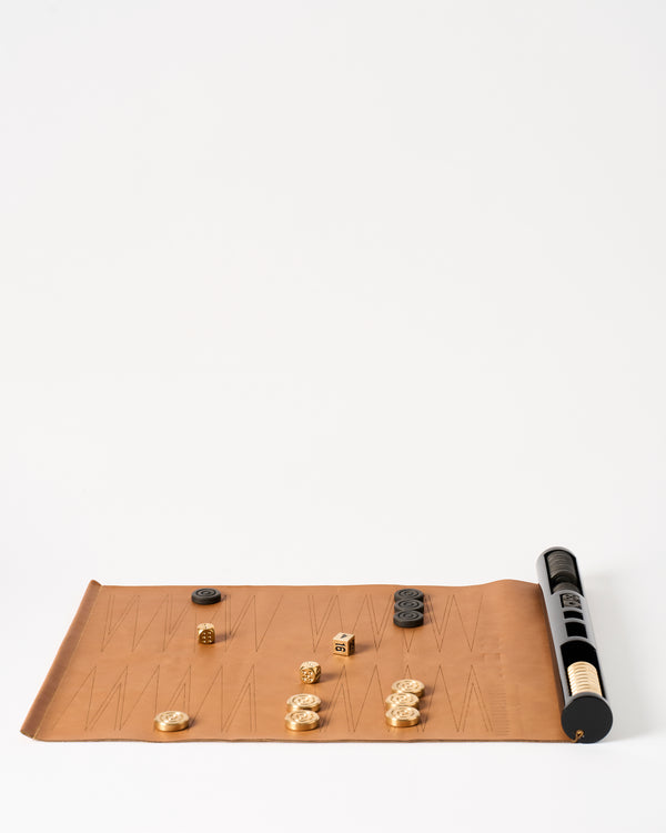 Corbet — 'Backgammon Roll', in Leather and Brass