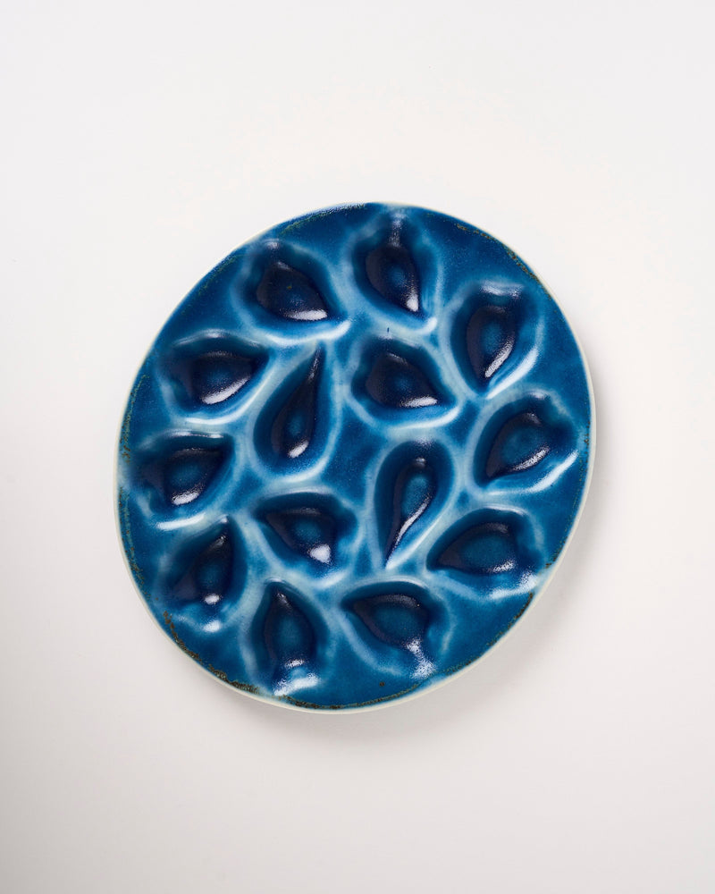 Christopher Plumridge  — '12' Oyster Plate in Blue Gloss