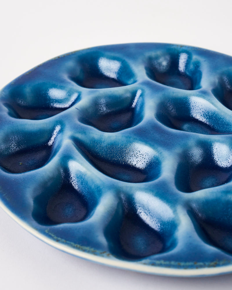 Christopher Plumridge  — '12' Oyster Plate in Blue Gloss