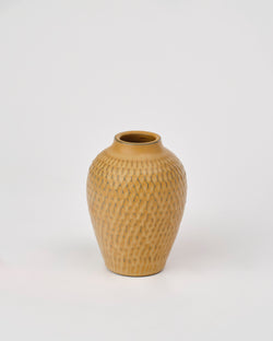 Asahi So —   Medium Carved Budvase in Pumpkin