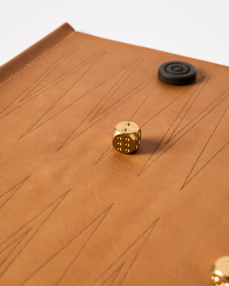 Corbet — 'Backgammon Roll', in Leather and Brass