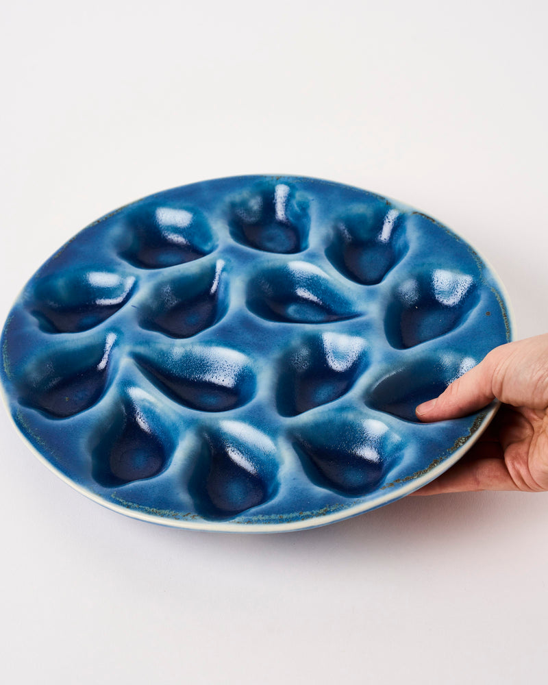 Christopher Plumridge  — '12' Oyster Plate in Blue Gloss