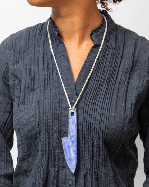 Beth Sanderson — 'Knife' Pendant Necklace in Blue