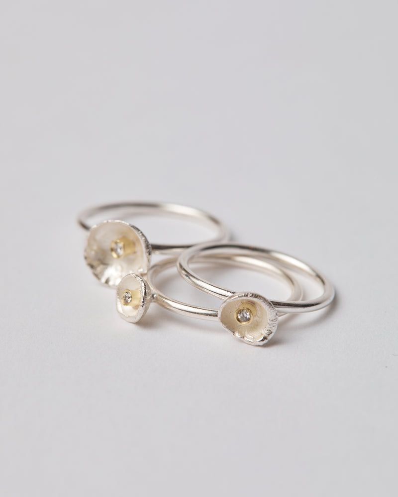 Shimara Carlow — Acorn Stack Ring with Diamonds