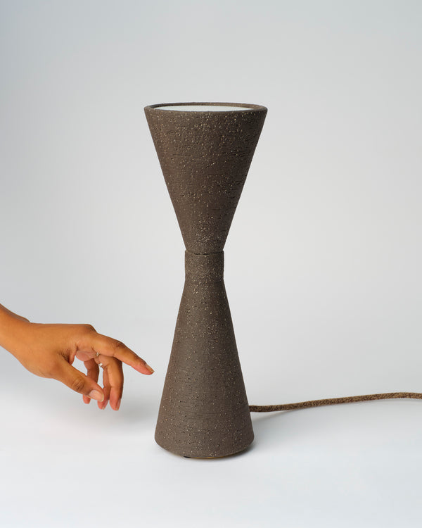 Craig Spencer — 'Up 1', Ceramic Table Lamp in Brown