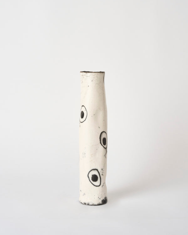 Lia Klugman — 'Naked and Raku Cylinder #4' Sculptural Vessel, 2024