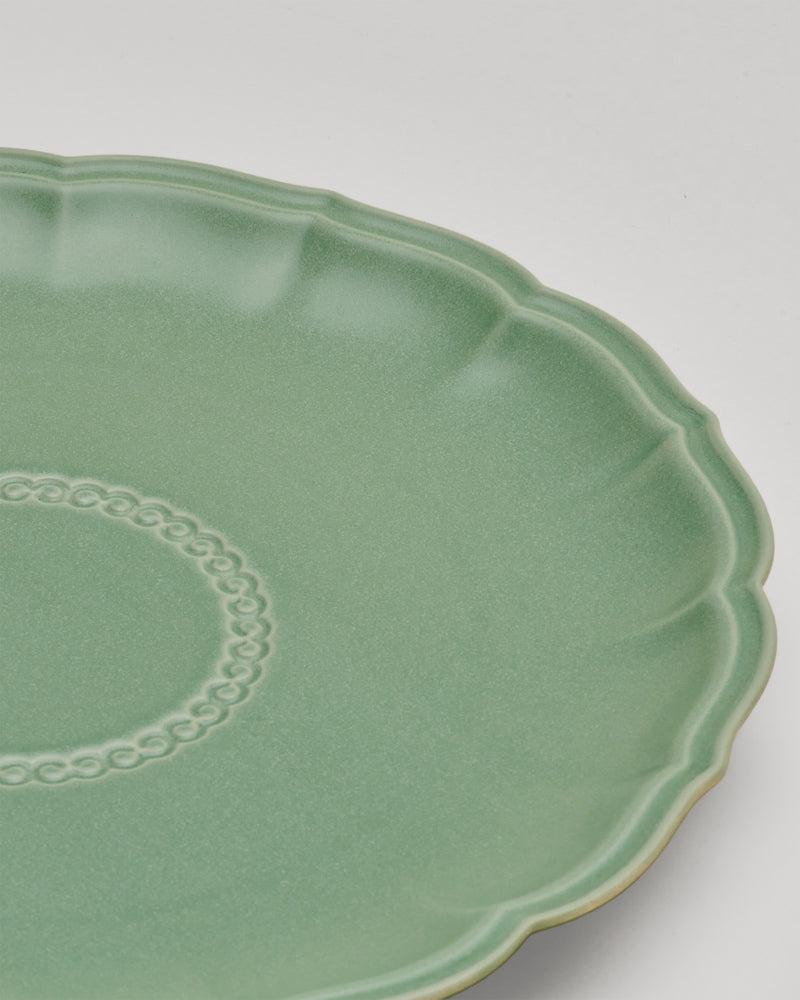 Yen Qin —  'Lotus Plate' in Pandan Green