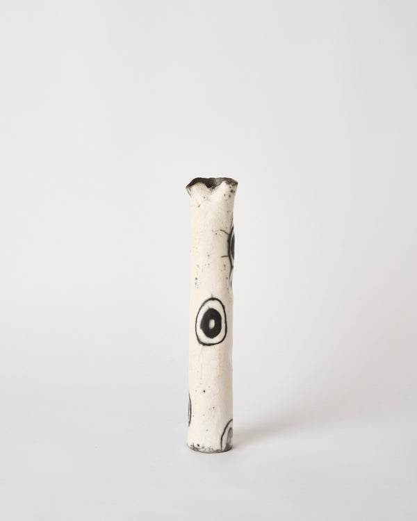 Lia Klugman — 'Naked and Raku Cylinder #5' Sculptural Vessel, 2024