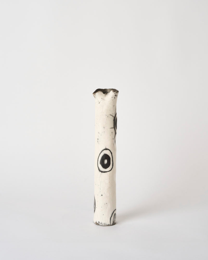 Lia Klugman — 'Naked and Raku Cylinder #5' Sculptural Vessel, 2024