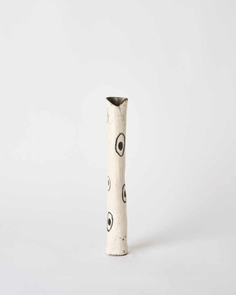 Lia Klugman — 'Naked and Raku Cylinder #6' Sculptural Vessel, 2024