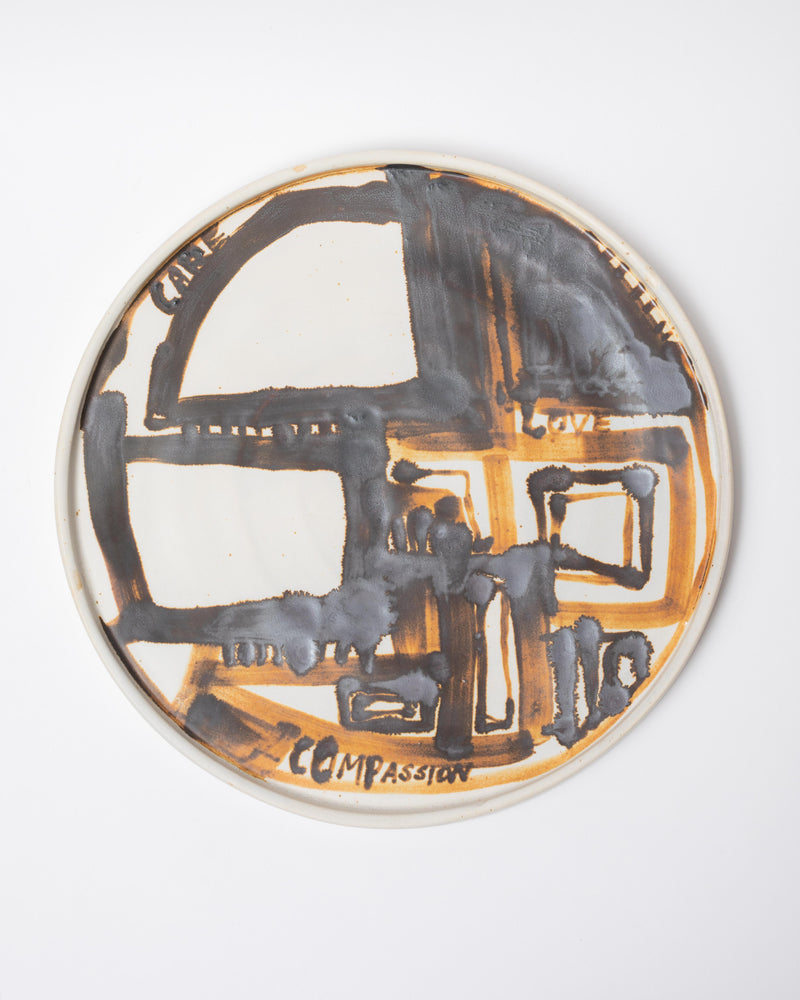 Em Frank — 'Compassion' Iron Oxide Painted Plate