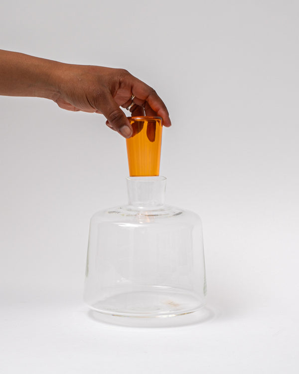Katie-Ann Houghton — Square 'Babushka' Glass Decanter in Orange