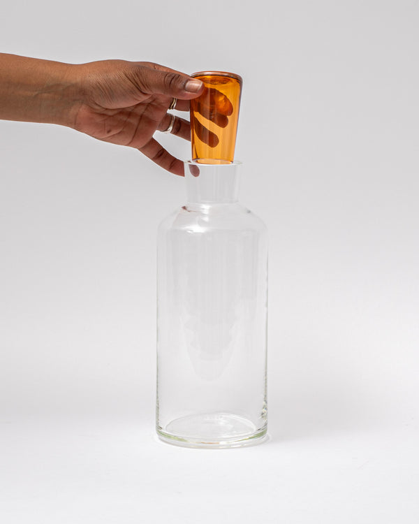 Katie-Ann Houghton — Tall 'Babushka' Glass Decanter in Orange