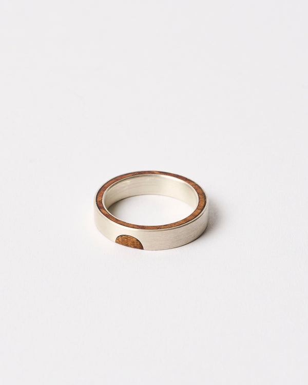 Brendon Collins — 'Eclipses' Ring in Acacia Raspberry Jam and Silver