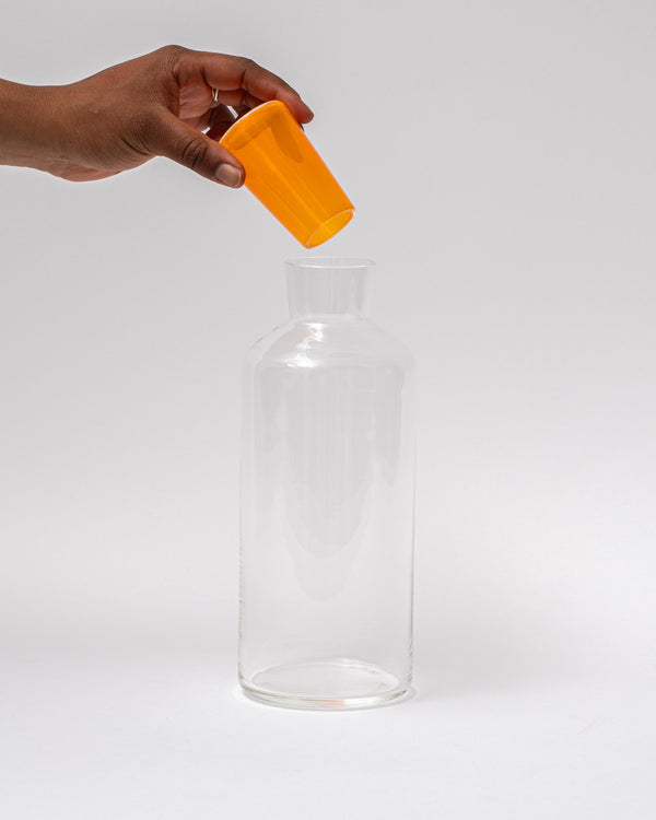 Katie-Ann Houghton — Tall 'Babushka' Glass Decanter in Opaque Orange