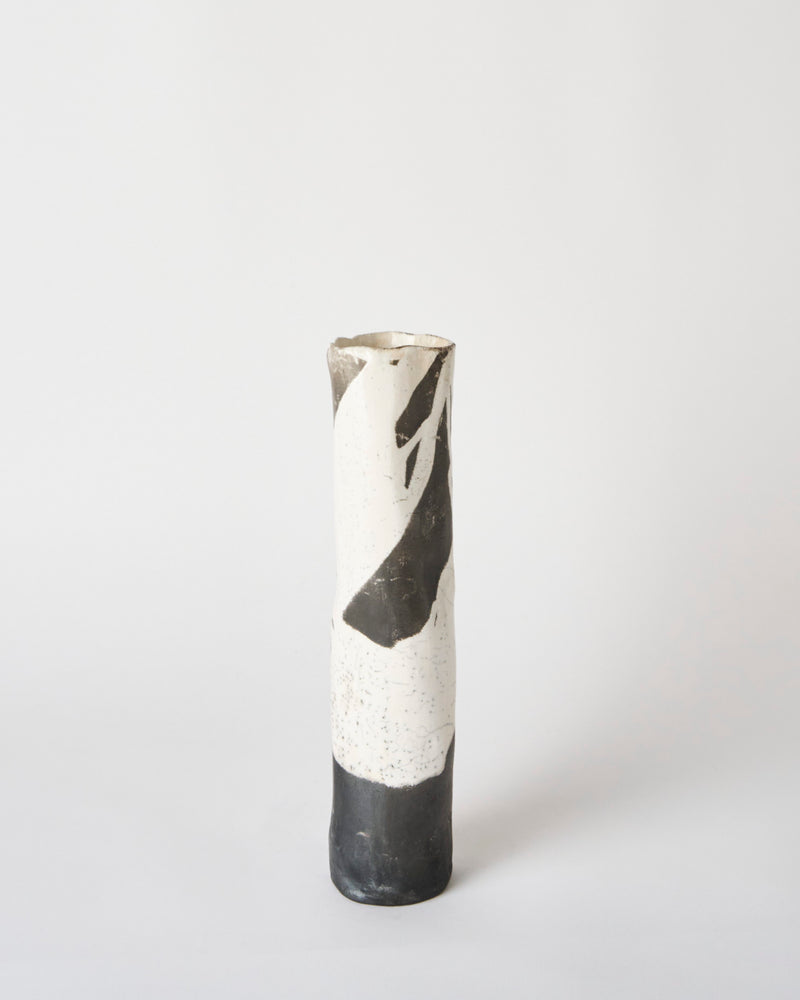 Lia Klugman — 'Naked and Raku Cylinder #8' Sculptural Vessel, 2024