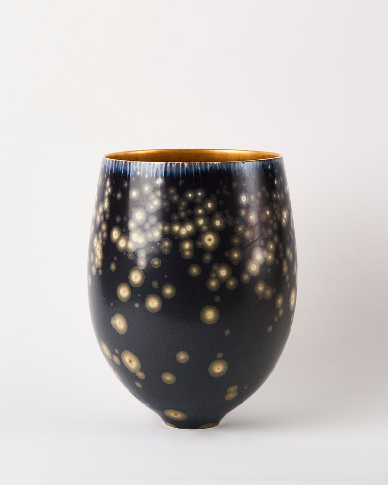 Ted Secombe — Large Crystalline Glaze Bowl, 'Night Glazy'