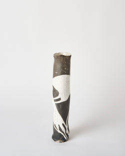 Lia Klugman — 'Naked and Raku Cylinder #9' Sculptural Vessel, 2024