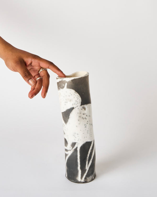 Lia Klugman — 'Naked and Raku Cylinder #10' Sculptural Vessel, 2024