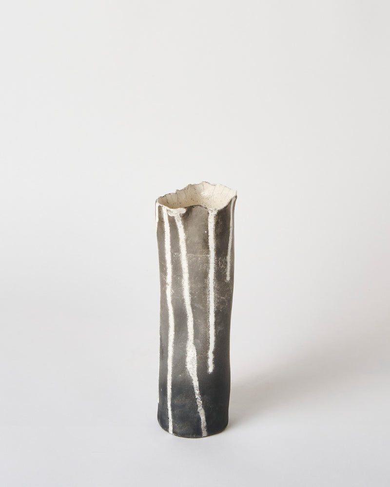 Lia Klugman — 'Naked and Raku Cylinder #11' Sculptural Vessel, 2024