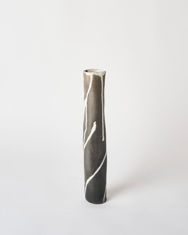 Lia Klugman — 'Naked and Raku Cylinder #12' Sculptural Vessel, 2024