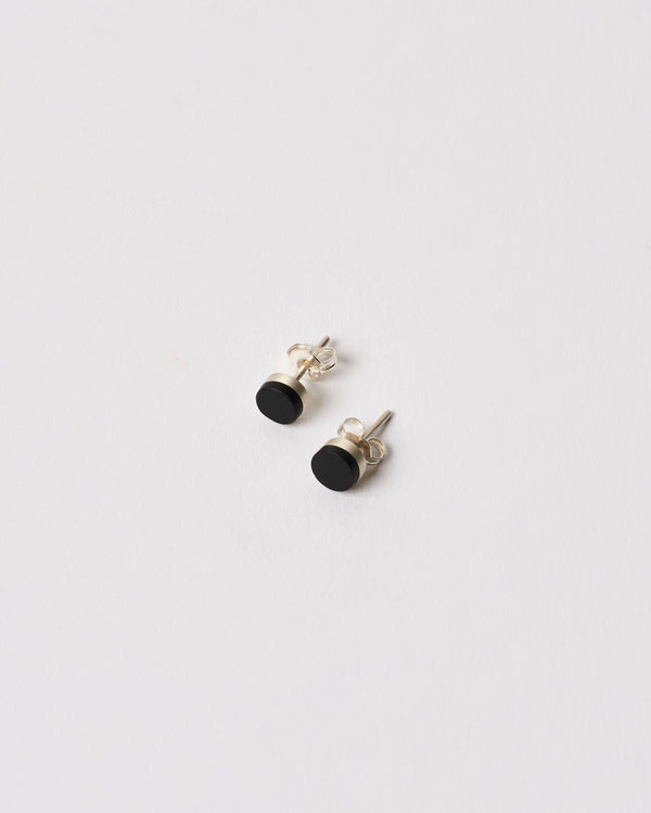 Brendon Collins — 'Satellite' Earrings in Ebony and Silver
