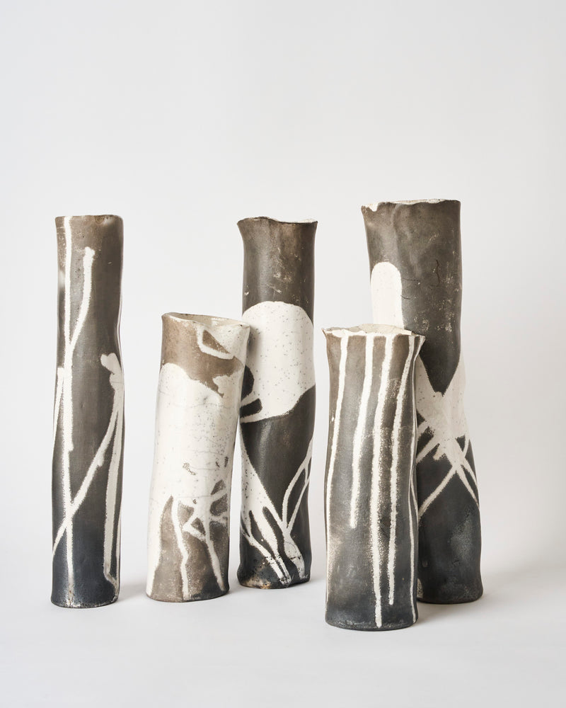 Lia Klugman — 'Naked and Raku Cylinder #7' Sculptural Vessel, 2024