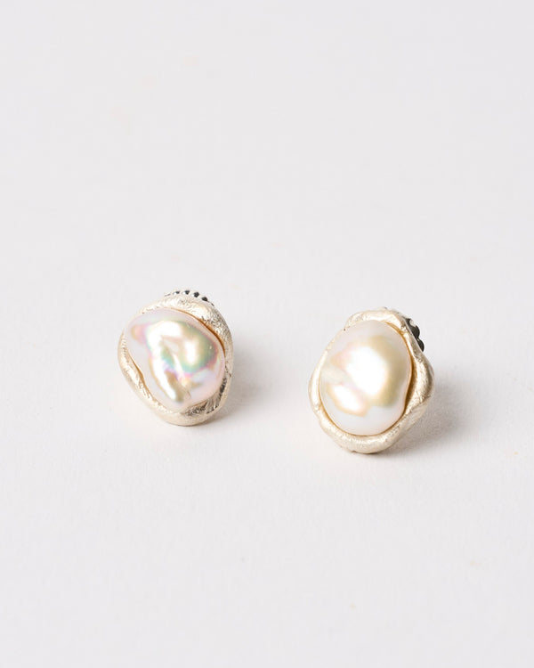 ZIPEI — 'Pearl' Stud Earrings, in Silver