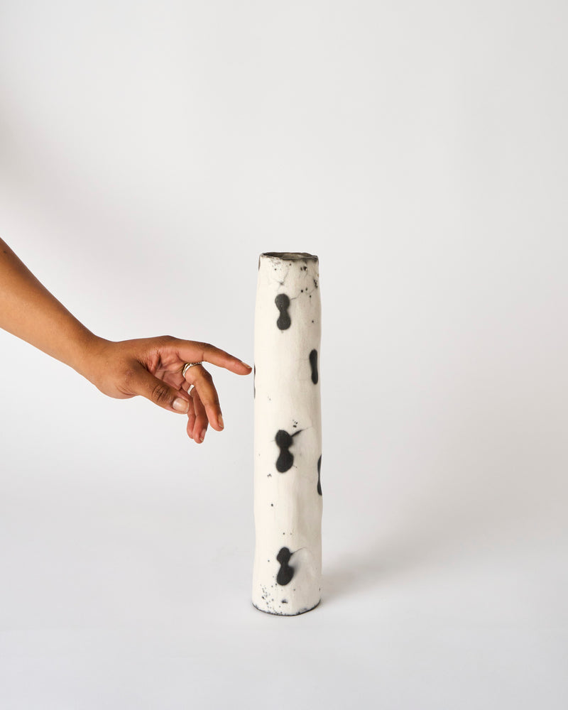 Lia Klugman — 'Naked and Raku Cylinder #13' Sculptural Vessel, 2024