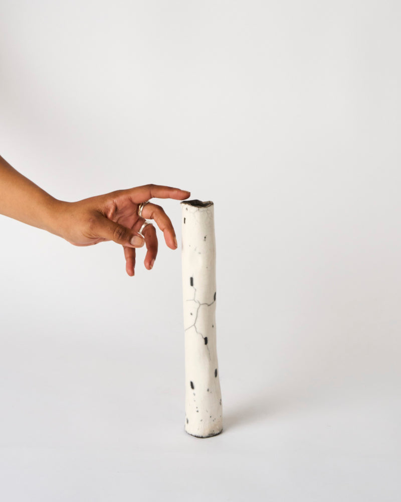 Lia Klugman — 'Naked and Raku Cylinder #16' Sculptural Vessel, 2024