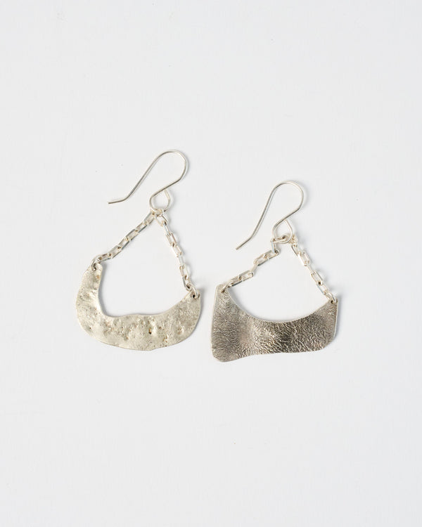 Celia Dottore — 'Meld Crescent' Earrings in Silver