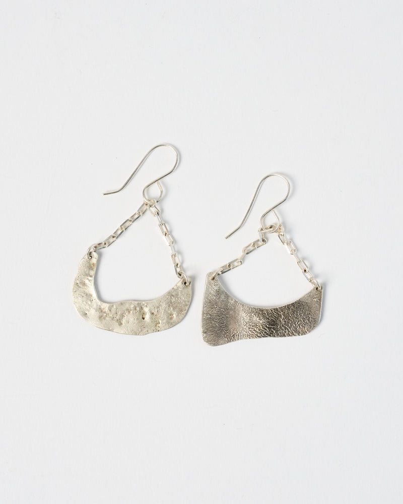 Celia Dottore — 'Meld Crescent' Earrings in Silver