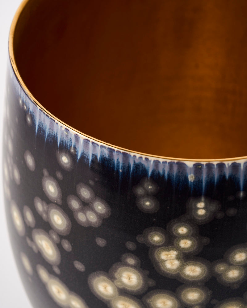 Ted Secombe — Large Crystalline Glaze Bowl, 'Night Glazy'
