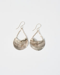Celia Dottore — 'Meld Half Moon' Earrings in Silver