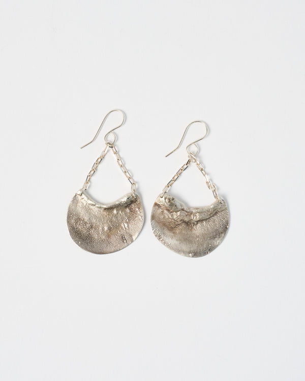 Celia Dottore — 'Meld Half Moon' Earrings in Silver