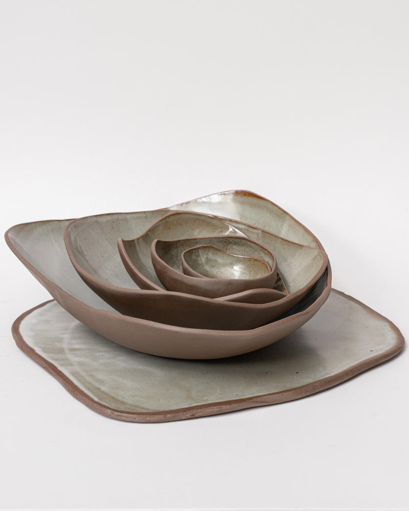 Tracy Muirhead —  Extra Large 'Flat Platter' in Muted Grey