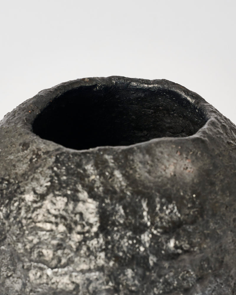 Jill Symes — 'Blackware Oval Upright' Sculptural Vessel, 2024