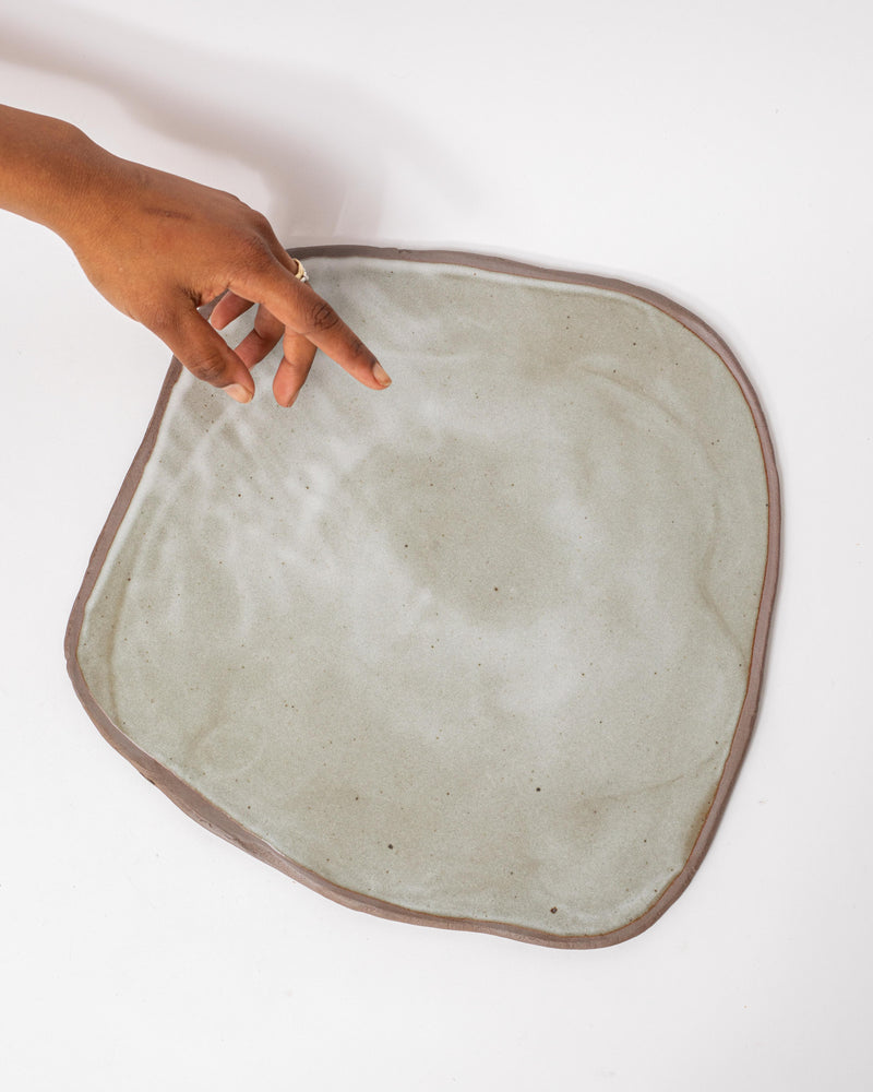 Tracy Muirhead —  Extra Large 'Flat Platter' in Muted Grey
