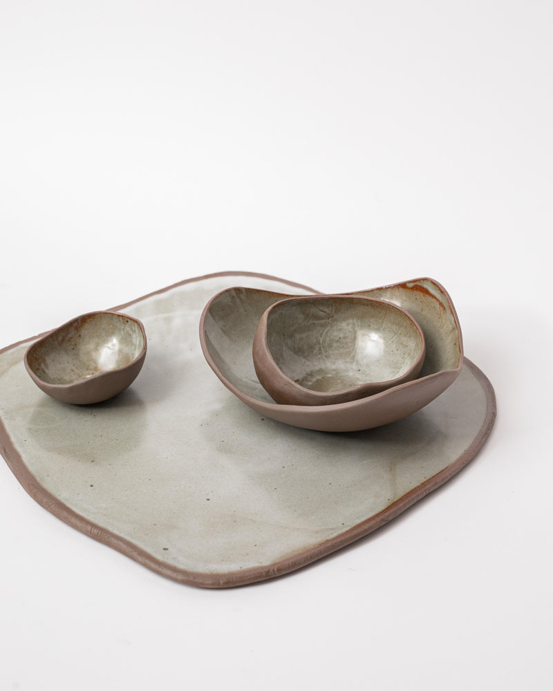 Tracy Muirhead —  Small 'Pebble Bowl' in Muted Grey Burnt Earth