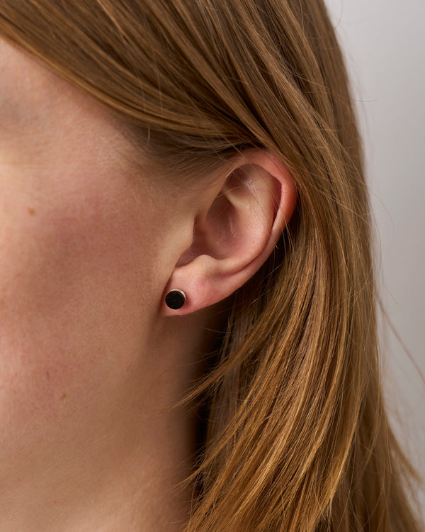 Brendon Collins — 'Satellite' Earrings in Ebony and Silver