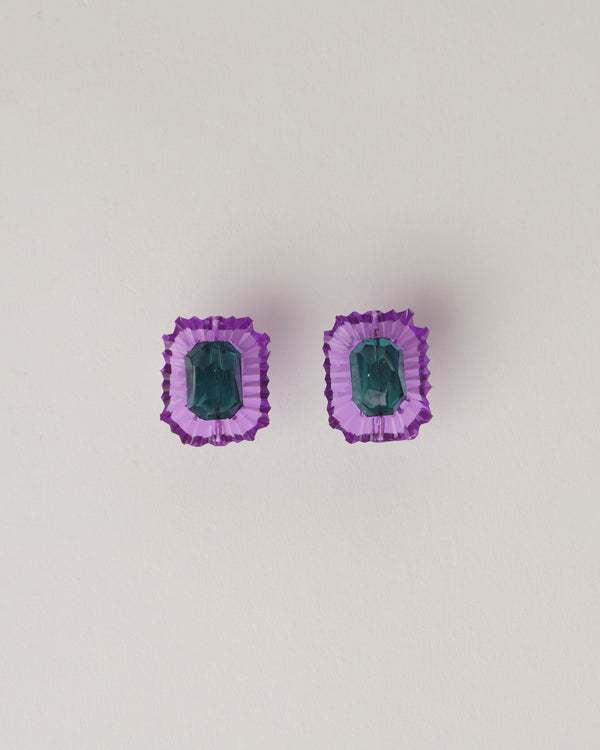 Kath Inglis  — 'Gem Studs - Purple and Teal' Earrings