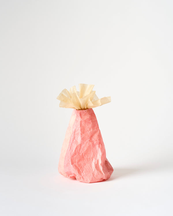 DNJ Paper – 'Medium Gathering' Vase in Uniform Pink