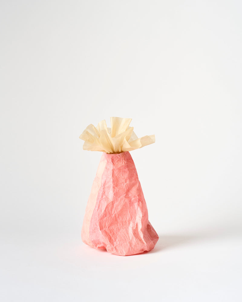 DNJ Paper – 'Medium Gathering' Vase in Uniform Pink