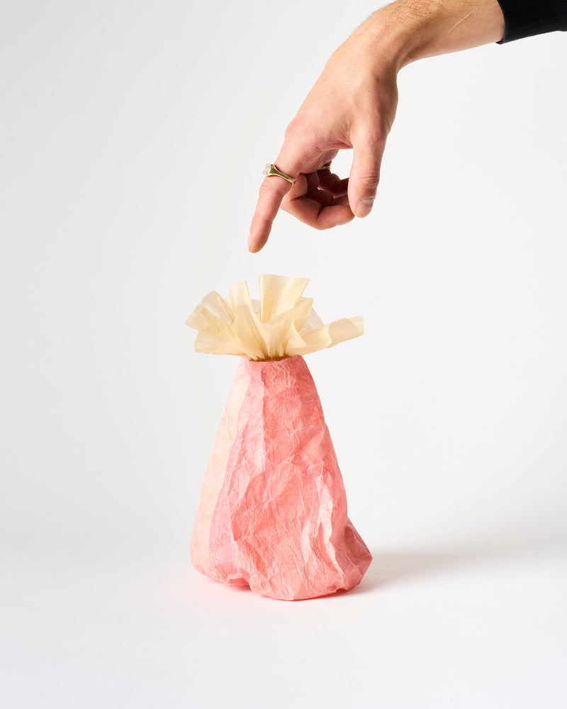 DNJ Paper – 'Medium Gathering' Vase in Uniform Pink