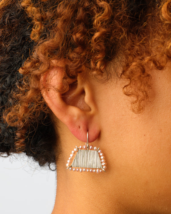 Danielle Barrie — 'Cove 3' Pearl and Silver Earrings