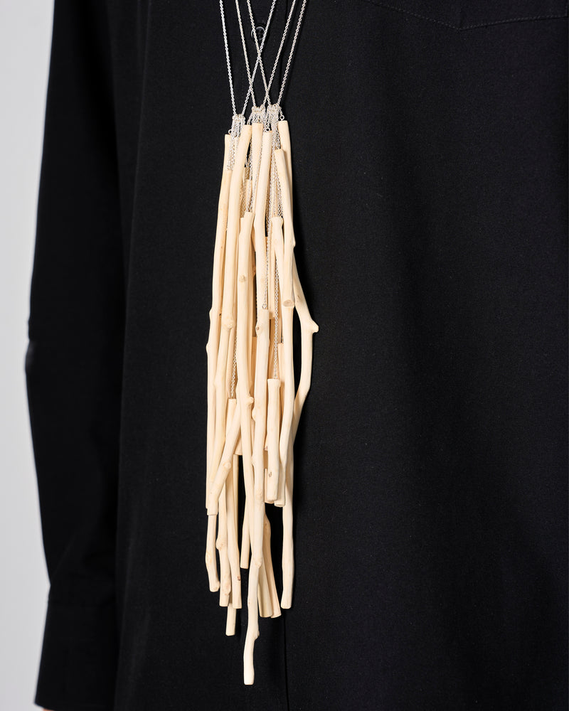 Sarah Lockey – 'A Brushing of Branches' Series, Necklace with Silver Branch, 2024